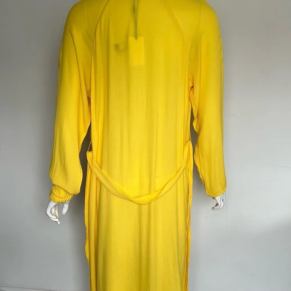 Ya Ya  Womens Sz US 10 Yellow Long Sleeve A-Line Maxi Dress Viscose NWT - Picture 5 of 14